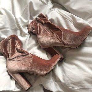 Pink Velvet Heels